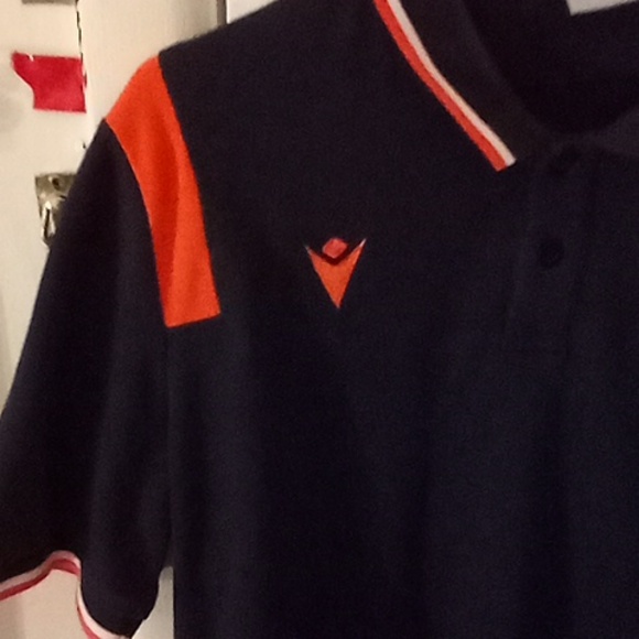 Men's Edinburgh United Kingdom polo shirt size M color dark blue orange - Picture 4 of 9